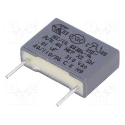 20 pcs : R463F210000N0M - Capacitor: polypropylene, 10nF, 13x4x9mm, THT, ±20%, 10mm, 630VDC