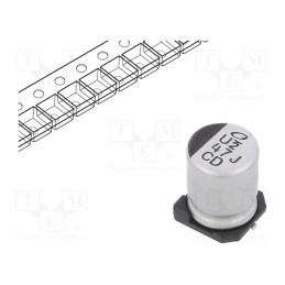 20 pcs : UCD1J470MNL1GS - Capacitor: electrolytic, low ESR, SMD, 47uF, 63VDC, Ø8x10mm, ±20%