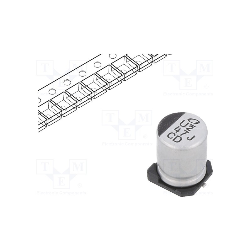 20 pcs : UCD1J470MNL1GS - Capacitor: electrolytic, low ESR, SMD, 47uF, 63VDC, Ø8x10mm, ±20%