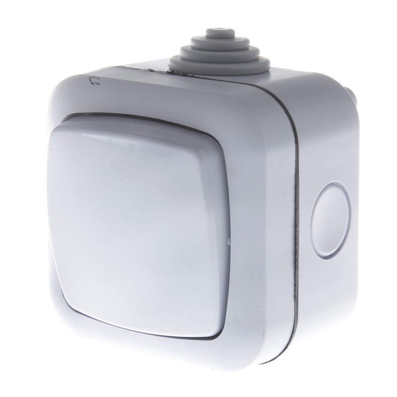 1 pcs - Timeguard Grey Push Button Light Switch, 1 Way, 1 Gang, Powerseal