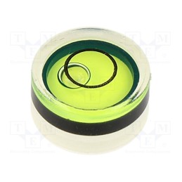 10 pcs : GN 2281-KT-12-G-40-2 - Spirit level, H: 7mm, Ømount.hole: 12mm, plastic, Body: white