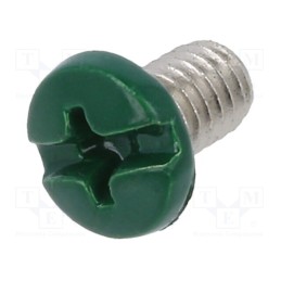 100 pcs : 2663502 - Screw, M4x6.4, 0.7, Head: cheese head, Phillips,slotted, brass