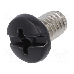 100 pcs : 2663410 - Screw, M4x6.4, 0.7, Head: cheese head, Phillips,slotted, brass