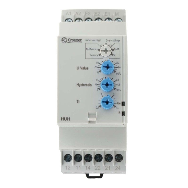 1 pcs - Crouzet Voltage Monitoring Relay, DPDT, 15 - 600 V, DIN Rail