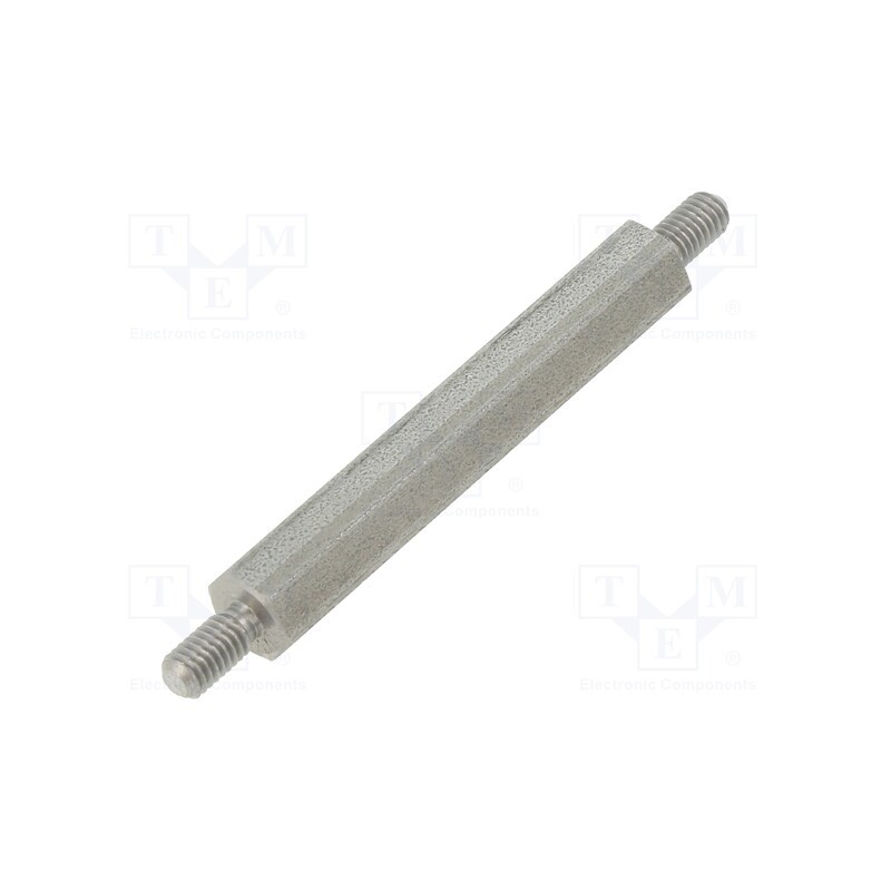 50 pcs : 444X35 - Screwed spacer sleeve, 35mm, Ext.thread: M3, hexagonal