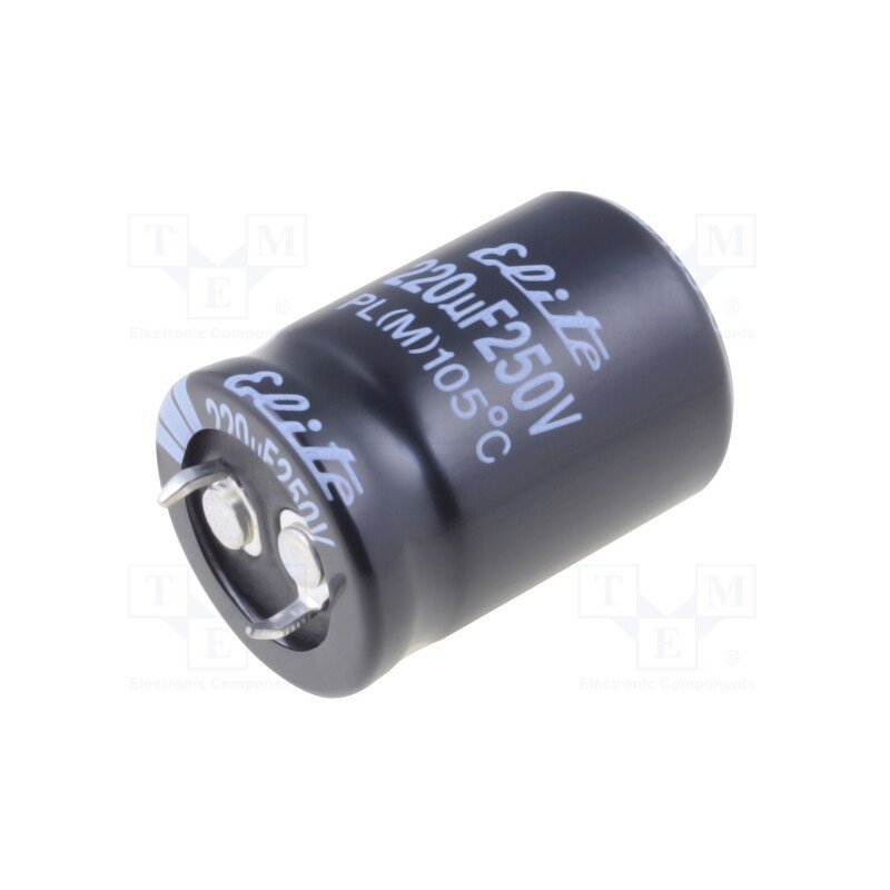 10 pcs : PL2E221MND2231 - Capacitor: electrolytic, SNAP-IN, 220uF, 250VDC, Ø22x31mm, ±20%