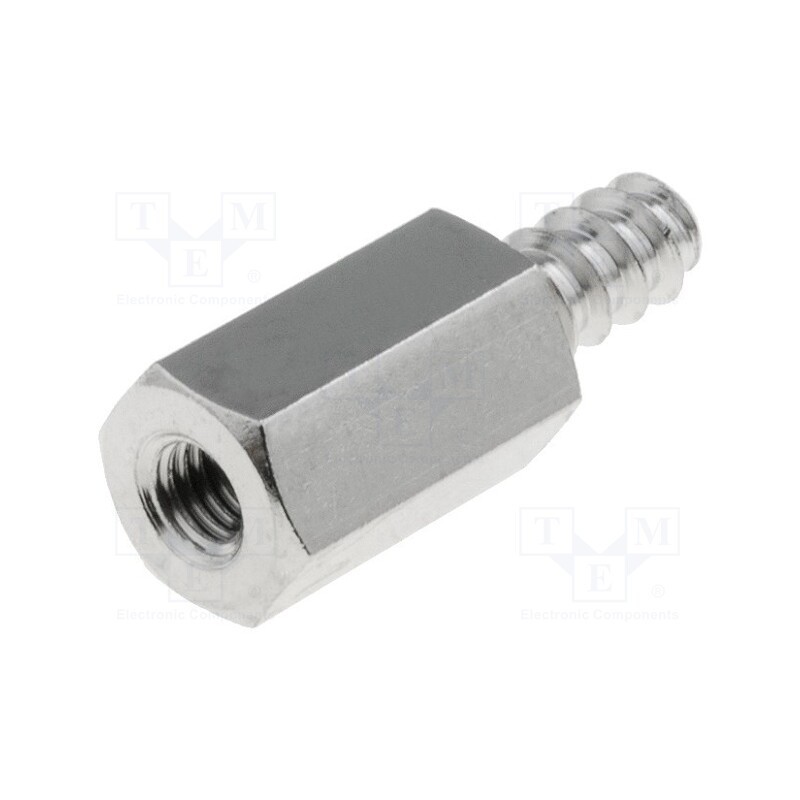50 pcs : 215ST3.5X10 - Screwed spacer sleeve, 10mm, Int.thread: M3, Ext.thread: ST3,5