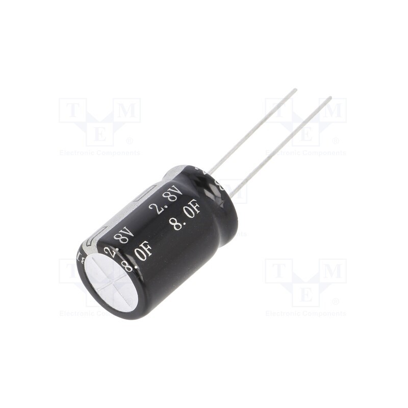 10 pcs : BRP002R8L805FC - Supercapacitor, THT, 8F, 2.8VDC, ±20%, Ø12.5x20mm, 50mΩ, -40÷65°C