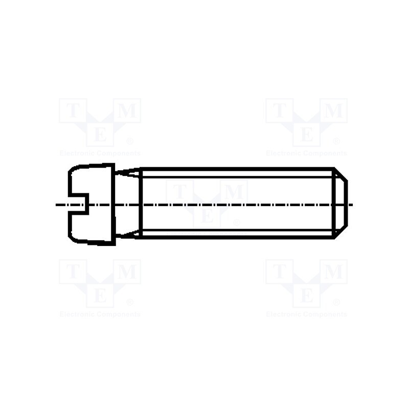 500 pcs : 1167243 - Screw, M3x5, 0.5, Head: cheese head, slotted, 0,9mm, steel, zinc