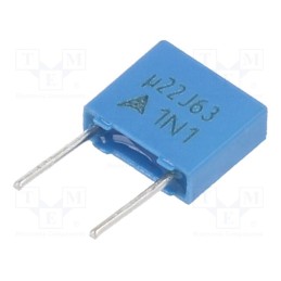 50 pcs : B32529C0224J000 - Capacitor: polyester, 220nF, 40VAC, 63VDC, 5mm, ±5%, 7.3x6.5x2.5mm