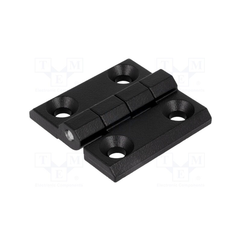 10 pcs : 3.ZN60.001-04 - Hinge, Width: 40mm, zinc and aluminium alloy, black, H: 40mm