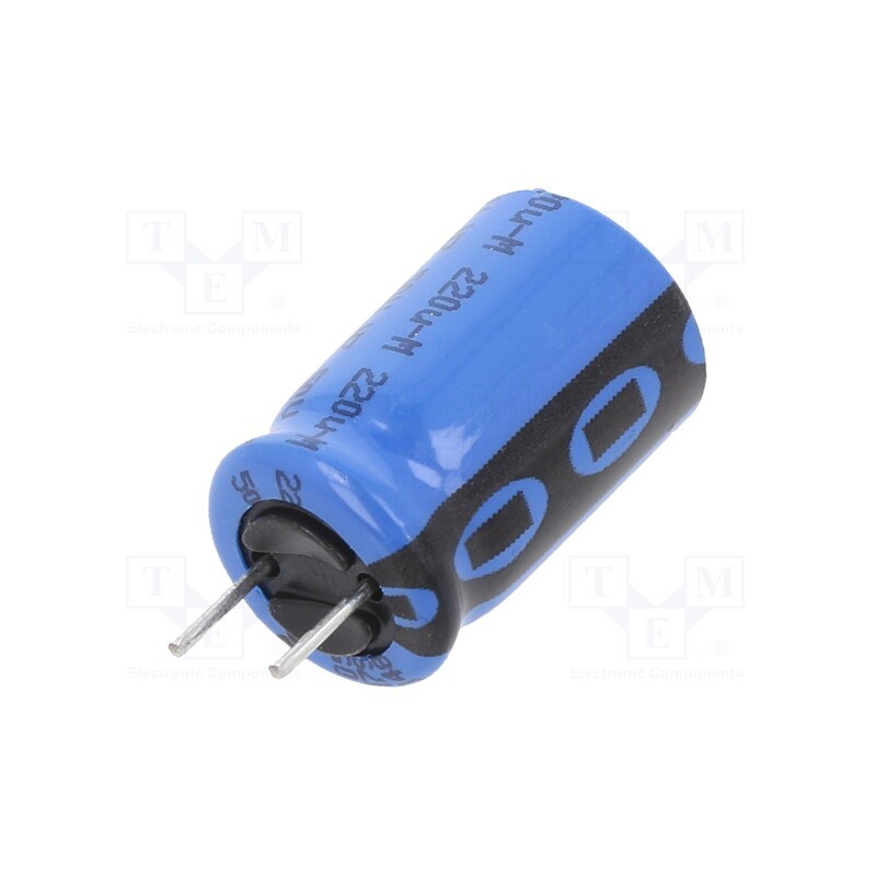 10 pcs : MAL204861221E3 - Capacitor: electrolytic, THT, 220uF, 50VDC, Ø10x16mm, Pitch: 5mm