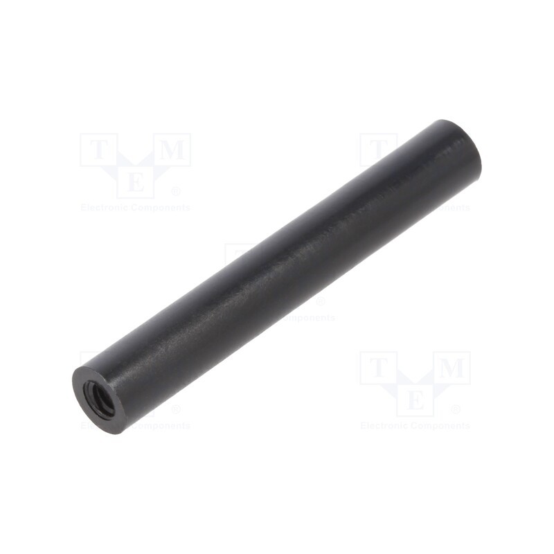 50 pcs : 185RDX40 - Spacer sleeve, cylindrical, polyamide, M3, L: 40mm, Øout: 6mm, black