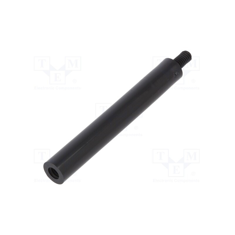 50 pcs : 287RDX55 - Screwed spacer sleeve, cylindrical, polyamide, M4, M4, 55mm, black