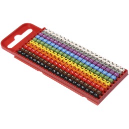 1 Bag of 200 - HellermannTyton WIC1 Snap On Cable Markers, assorted colours, Pre-printed '0 - 9', 2 - 2.8mm Cable