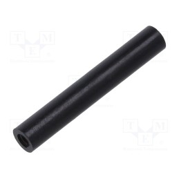 50 pcs : 181RDX25 - Spacer sleeve, cylindrical, polyamide, M2, L: 25mm, Øout: 4mm, black