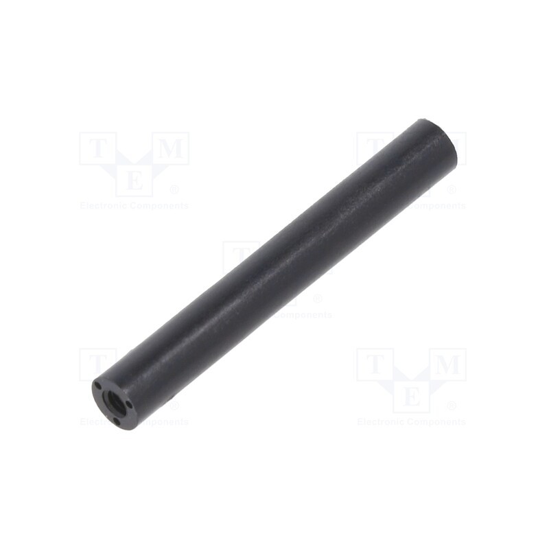 50 pcs : 181RDX30 - Spacer sleeve, cylindrical, polyamide, M2, L: 30mm, Øout: 4mm, black