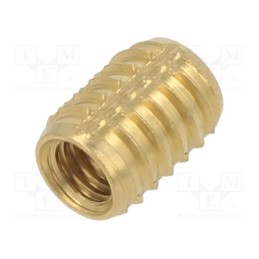 100 pcs : 137M5 - Threaded insert, brass, M5, BN 37915, L: 10mm, TRISERT®