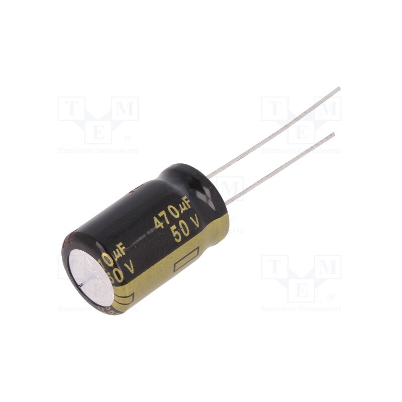 10 pcs : EEUFM1H471 - Capacitor: electrolytic, low ESR, THT, 470uF, 50VDC, Ø12.5x20mm