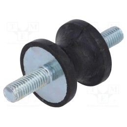 10 pcs : DVC.1-30-18-25-M8-20-55 - Vibration damper, M8, Ø: 30mm, rubber, L: 25mm, Thread len: 20mm