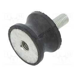 10 pcs : DVC.2-30-22-20-M8-20-55 - Vibration damper, M8, Ø: 30mm, rubber, L: 20mm, Thread len: 23mm