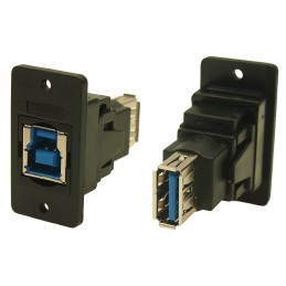 1 pcs - RS PRO Straight, Panel Mount, Socket to Socket Type B to A 3.0 USB Connector