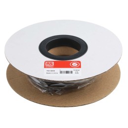 1 Reel of 8 M - RS PRO Heat Shrink Tubing, Black 6.4mm Sleeve Dia. x 8m Length 2:1 Ratio