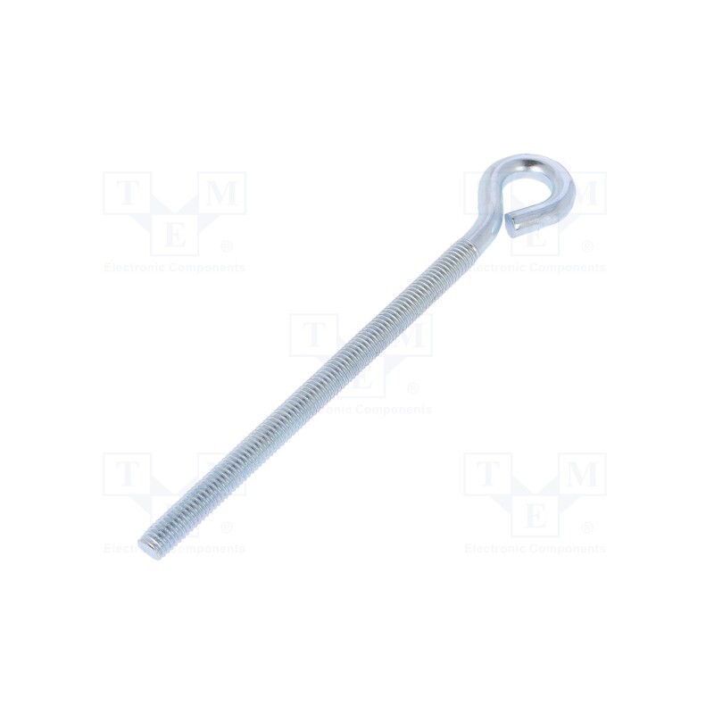 50 pcs : HO.6120 - Hook, ring, steel, zinc, Thread len: 91mm, Overall len: 120mm