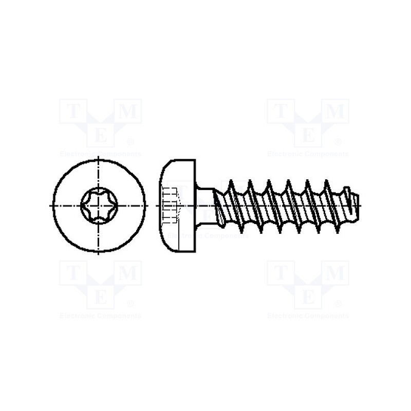 500 pcs : 3060276 - Screw, for plastic, 4x20, Head: cheese head, Torx® PLUS, 20IP, zinc