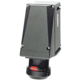 1 pcs - Eaton, GHG IP54, IP66 Black Wall Mount 4P Heavy Duty Power Connector Socket, Rated At 32A, 415 V