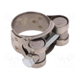 10 pcs : S4023 - T-bolt clamp, W: 18mm, Clamping: 23÷25mm, chrome steel AISI 430, S