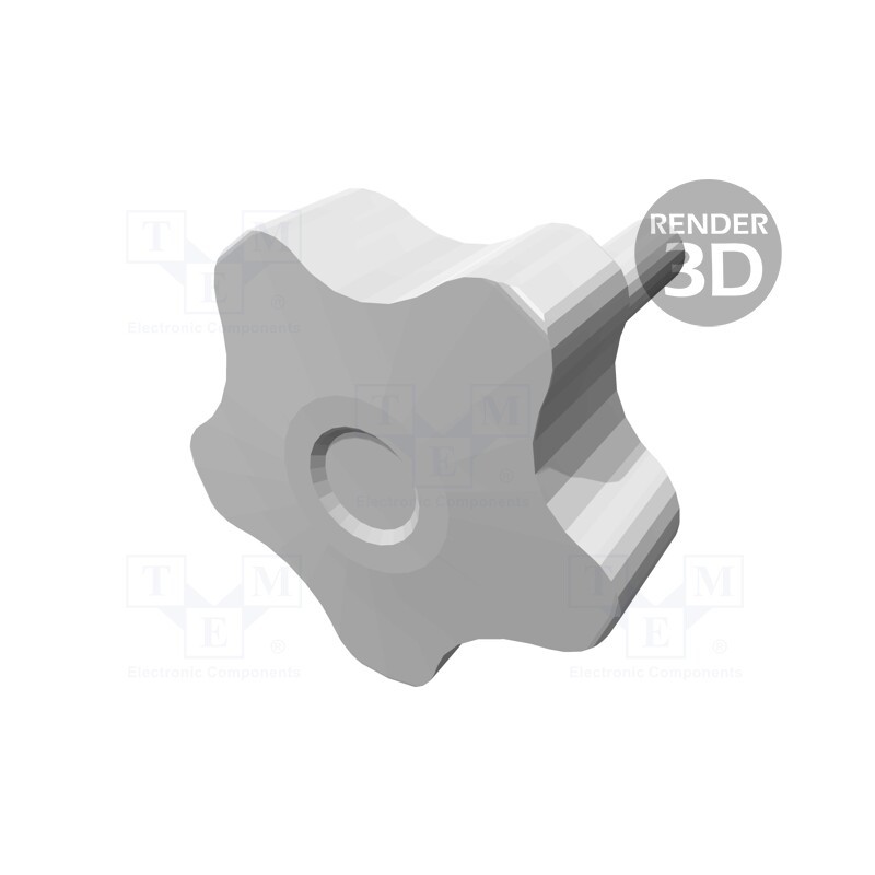 10 pcs : VCT.50 P-M12X40-C9 - Knob, Ø: 50mm, Ext.thread: M12, 40mm, H: 32mm, technopolymer PP