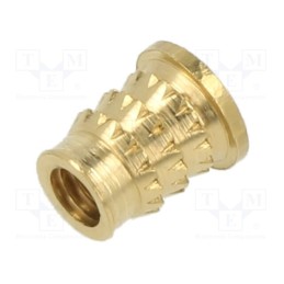 100 pcs : 071M3.5 - Threaded insert, brass, M3,5, BN 37901, L: 7mm, MULTISERT®