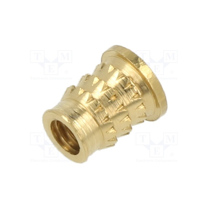 100 pcs : 071M3.5 - Threaded insert, brass, M3,5, BN 37901, L: 7mm, MULTISERT®
