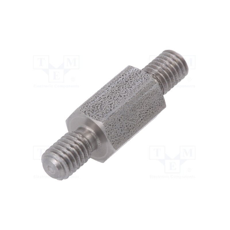 50 pcs : 448X12 - Screwed spacer sleeve, 12mm, Ext.thread: M5, hexagonal