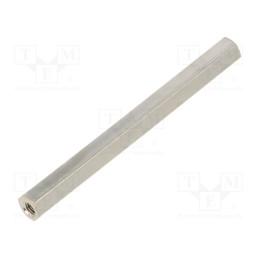50 pcs : 114X60 - Screwed spacer sleeve, 60mm, Int.thread: M3, hexagonal, brass
