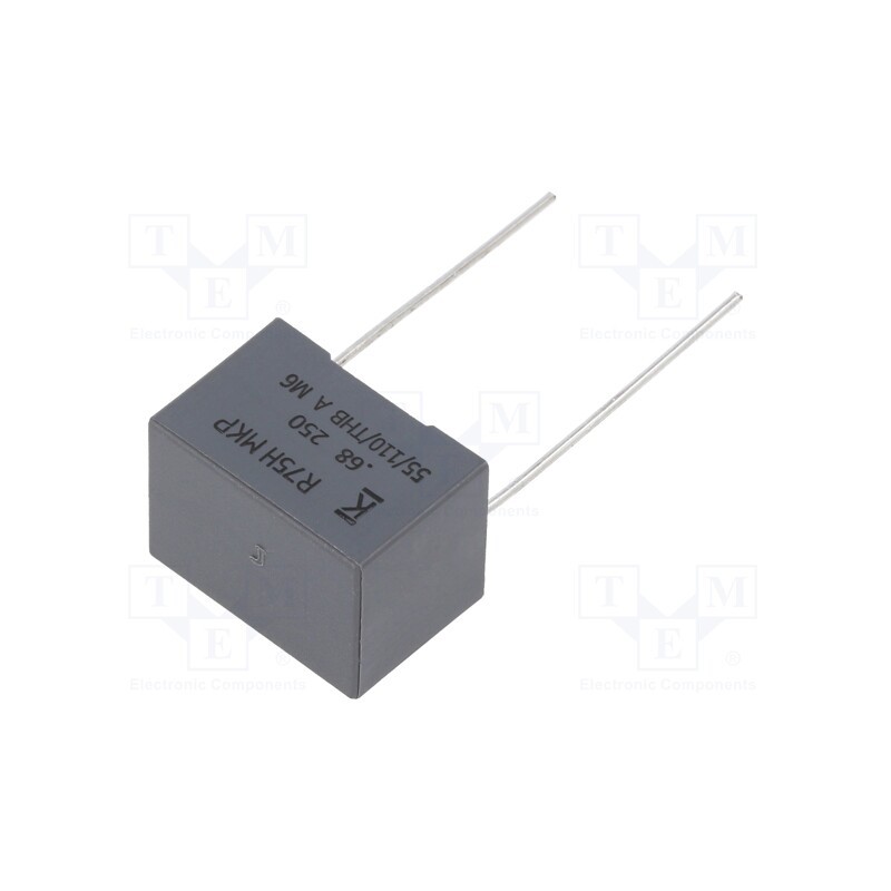 10 pcs : R75II368050H8J - Capacitor: polypropylene, 680nF, 18x13x12mm, THT, ±5%, 15mm, 250VDC