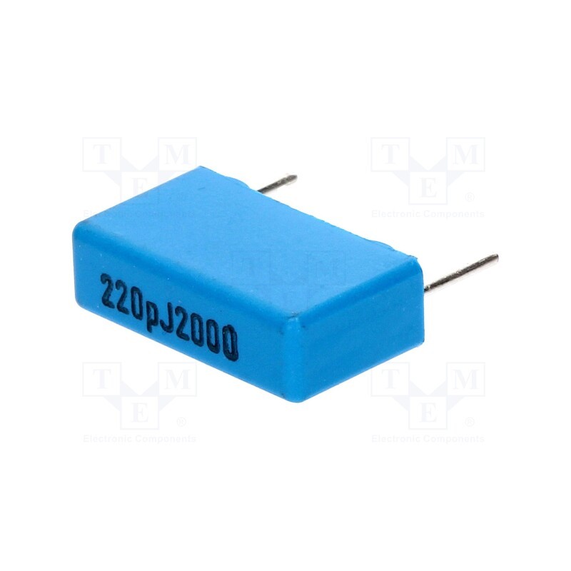 10 pcs : PHE448SB3220JR06 - Capacitor: polypropylene, 220pF, 5.5x10.5x18mm, THT, ±5%, 15mm