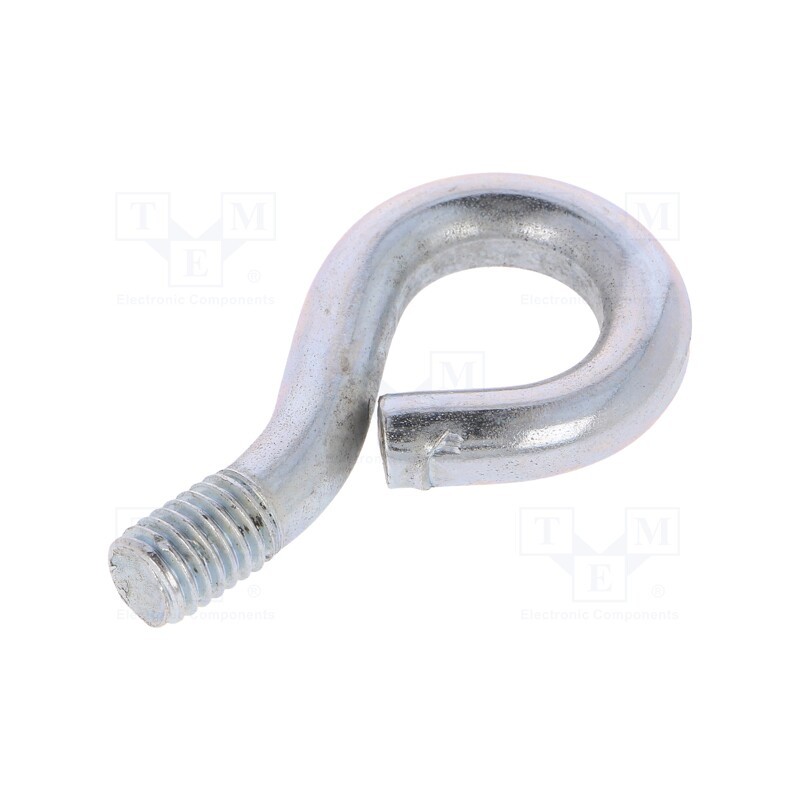 50 pcs : HO.8.50 - Hook, ring, steel, zinc, 50mm