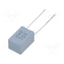 10 pcs : BFC237018105 - Capacitor: polyester, 1uF, 40VAC, 63VDC, 5mm, ±10%, 6x11x7.2mm, THT