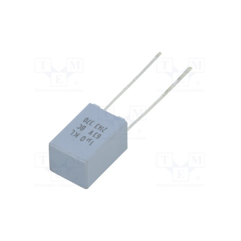 10 pcs : BFC237018105 - Capacitor: polyester, 1uF, 40VAC, 63VDC, 5mm, ±10%, 6x11x7.2mm, THT