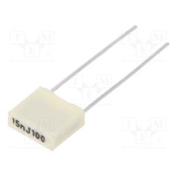 50 pcs : R82EC2150Z350J - Capacitor: polyester, 15nF, 63VAC, 100VDC, 5mm, ±5%, 7.2x2.5x6.5mm