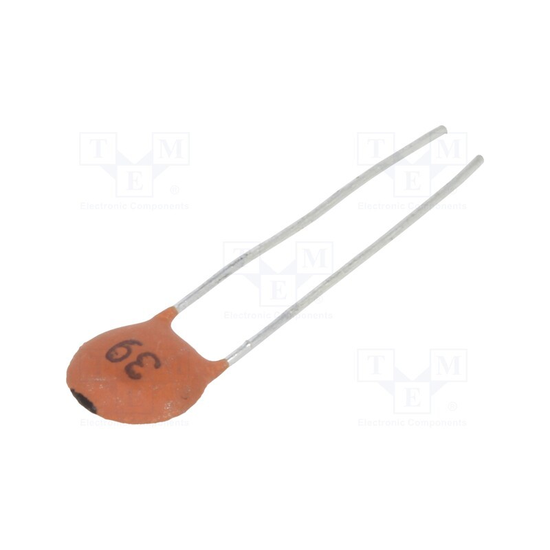 500 pcs : CCK-39P/2.5 - Capacitor: ceramic, 39pF, 100V, C0G (NP0), ±5%, THT, 2.5mm