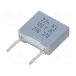 50 pcs : BFC237021223 - Capacitor: polypropylene, 22nF, THT, ±10%, 5mm, 100VDC, 63VAC