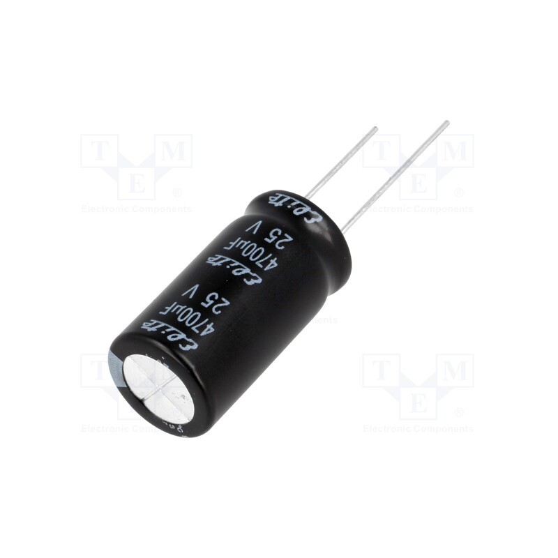 10 pcs : PF1E472MNN1632 - Capacitor: electrolytic, THT, 4700uF, 25VDC, Ø16x32mm, Pitch: 7.5mm