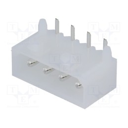 10 pcs : C5080WR-F-04P - Socket, wire-board, male, PIN: 4, THT, 6A, 250VDC, 5.08mm, angled 90°