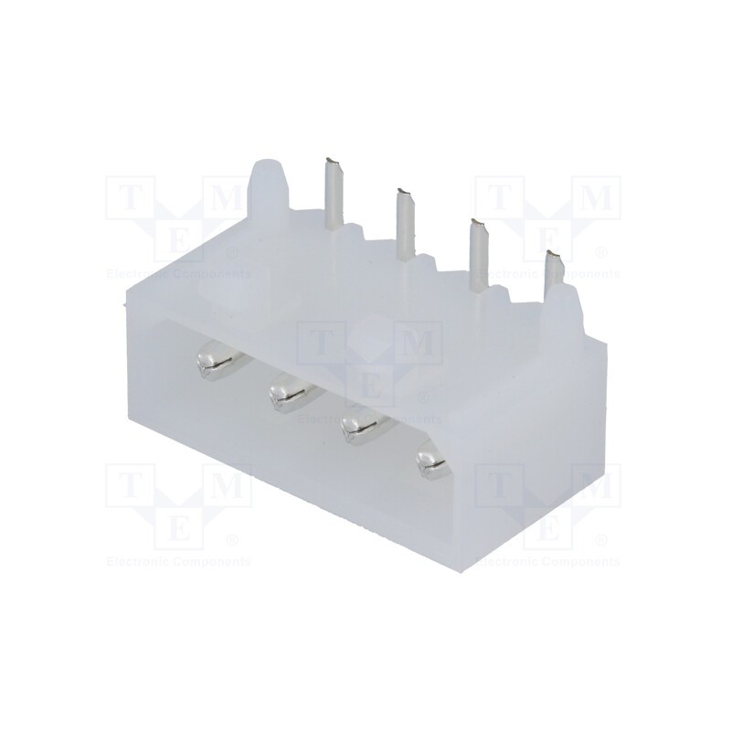 10 pcs : C5080WR-F-04P - Socket, wire-board, male, PIN: 4, THT, 6A, 250VDC, 5.08mm, angled 90°