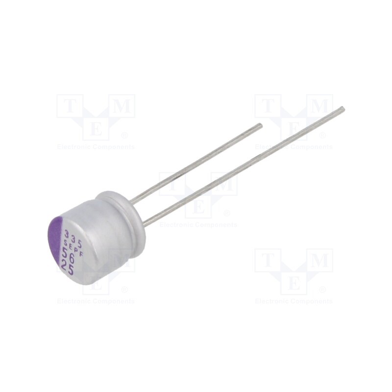 10 pcs : 25SEPF56M - Capacitor: polymer, 56uF, 25VDC, SEPF, THT, ±20%, -55÷105°C, OS-CON