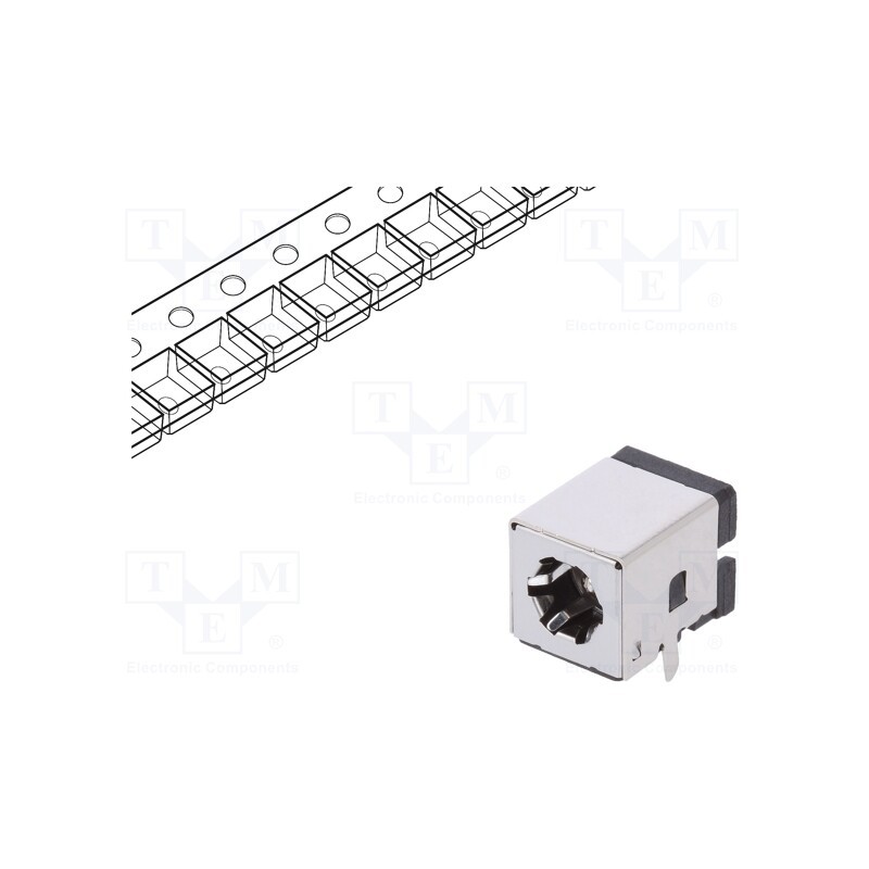 10 pcs : C9750-CPNB0000R - Socket, DC supply, male, 5.5/2.1mm, 5.5mm, 2.1mm, shielded, THT