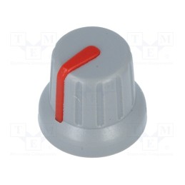 10 pcs : GMN-4SRD - Knob, miniature,with pointer, ABS, Øshaft: 6mm, Ø16x14mm, grey